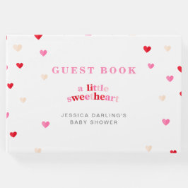 Heart Valentine Theme Baby Girl Dusche Red Pink Gästebuch