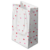 Heart Valentine Theme Baby Girl Dusche Red Pink Kleine Geschenktüte (Rückseite Schrägansicht)
