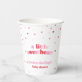 Heart Valentine Theme Baby Girl Dusche Red Pink Pappbecher