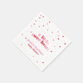 Heart Valentine Theme Baby Girl Dusche Red Pink Serviette (Ecke)