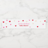 Heart Valentine Theme Baby Girl Dusche Red Pink Wasserflaschenetikett (Einzelnes Label)