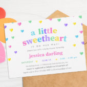 Heart Valentine Theme Baby Girl Showpastel Einladung