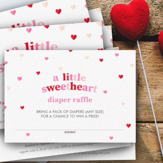 Heart Valentine Theme Kinderdusche Windeln Windeln Begleitkarte