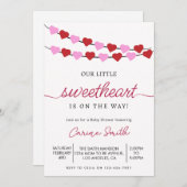 Heart Valentine's Baby Shower Einladung (Vorne/Hinten)