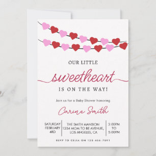 Heart Valentine's Baby Shower Einladung