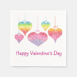 Heart Valentines Cocktail Napkins Serviette