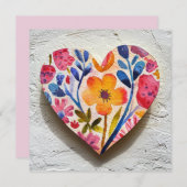 Heart Valentine's Day Card Feiertagskarte (Vorne/Hinten)