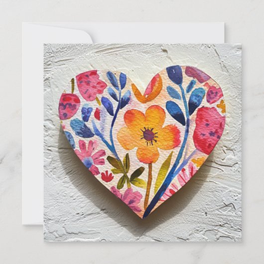 Heart Valentine's Day Card Feiertagskarte (Vorderseite)