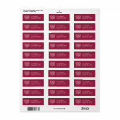 Heart Valentine's Day Mailing Label - Plum (Vorne)