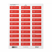 Heart Valentine's Day Mailing Label - Rot (Vorne)