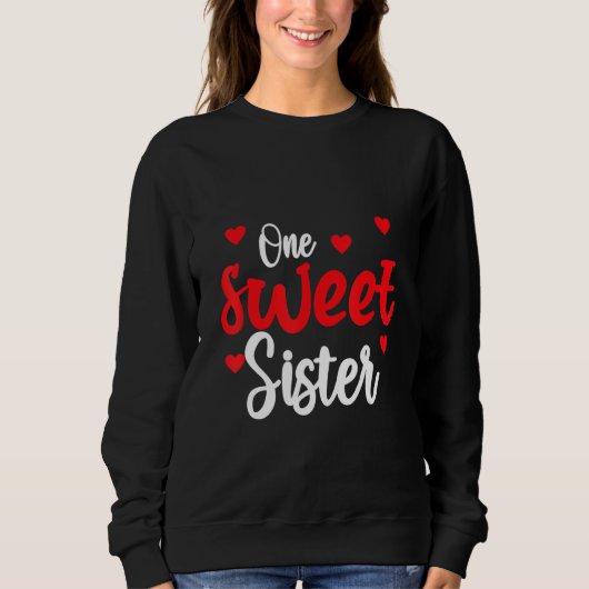 Heart Valentines Day Shirt For Sister Matching Fam (Vorderseite)