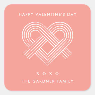 Heart Valentine's Day Sticker - Peach