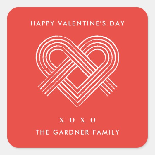 Heart Valentine's Day Sticker - Rot (Vorderseite)