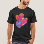 Heart Valentines Day Tie Dye Cute For Couple Match T-Shirt (Vorderseite)