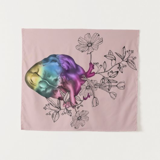 Heart Vase Wandteppich (Vorderseite (Horizontal))