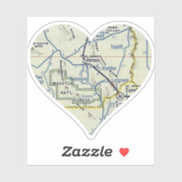 Heart Vernon Utah Retro Karte Aufkleber