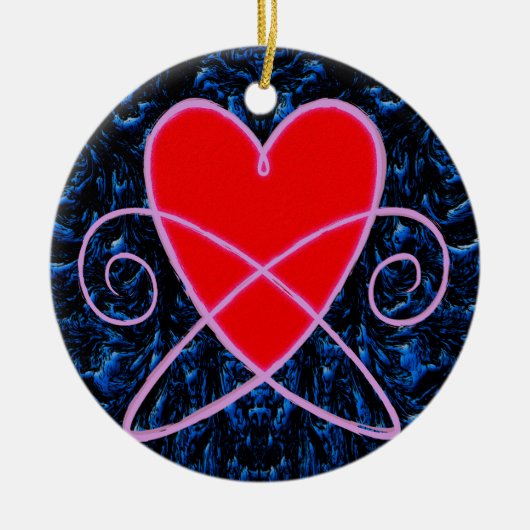 Heart Vortex Keramik Ornament (Vorne)