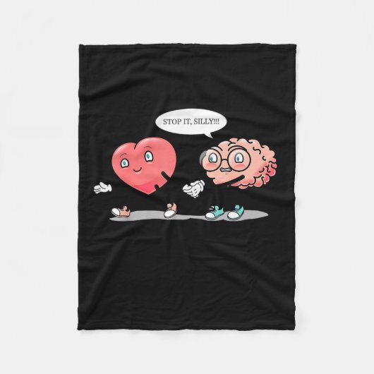 Heart Vs Brain Heart Leading Brain Valentines Fleecedecke (Vorderseite)