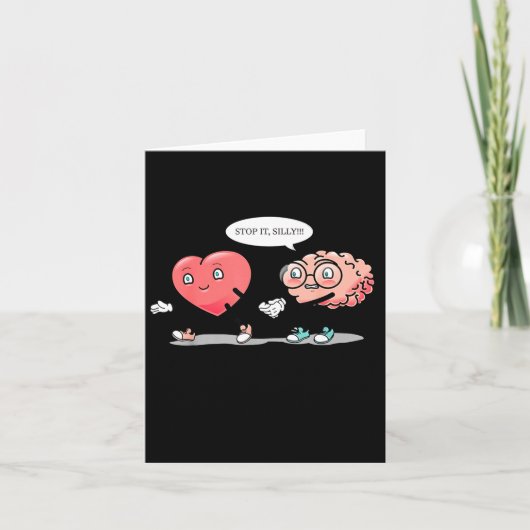 Heart Vs Brain Heart Leading Brain Valentines Karte (Vorderseite)