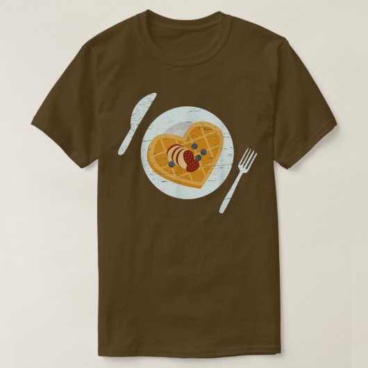 Heart Waffle Cone Baking Breakfast Maker T-Shirt (Design vorne)