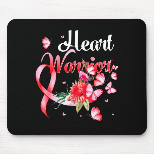 Heart Warrior Butterfly Heart Disease Awareness _1 Mousepad (Vorne)