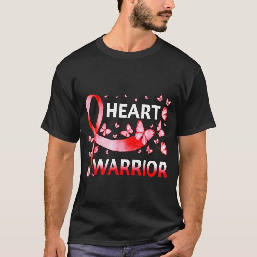 Heart Warrior Butterfly Heart Disease Awareness T-Shirt (Vorderseite)