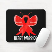 Heart Warrior Heart Disease Awareness Butterfly Wo Mousepad (Mit Mouse)