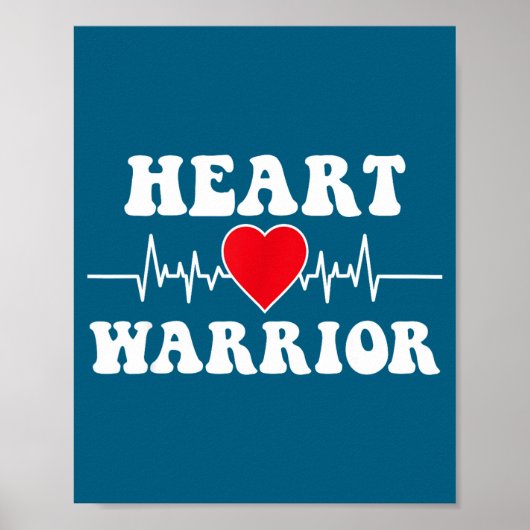 Heart Warrior Heart Disease Awareness Month Red He Poster (Vorne)