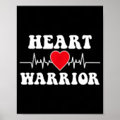 Heart Warrior Heart Disease Awareness Month Red He Poster (Vorne)