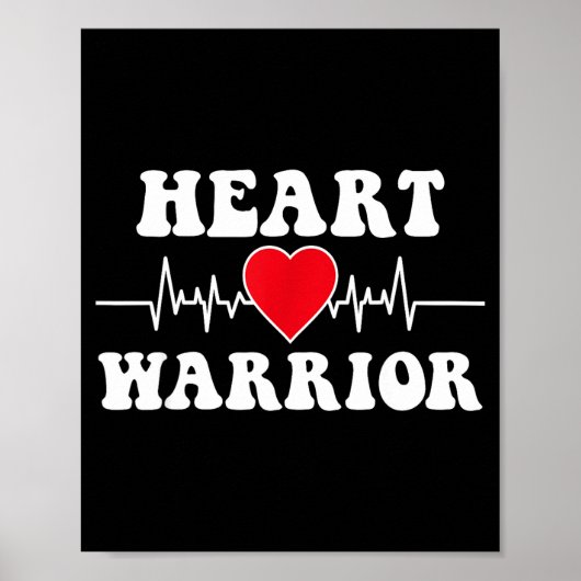 Heart Warrior Heart Disease Awareness Month Red He Poster (Vorne)