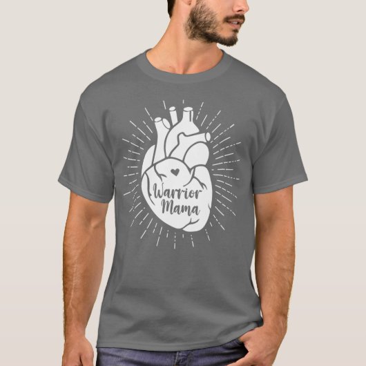 Heart Warrior Mama CHD Awareness Congenital T-Shirt (Vorderseite)