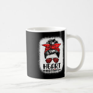 Heart Warrior Messy Bun Go Red - Heart Disease Awa Kaffeetasse