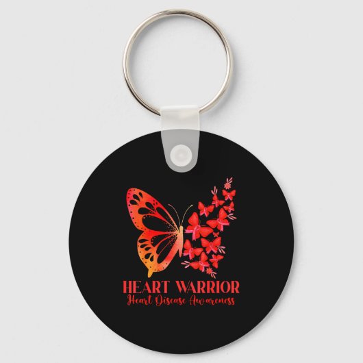 Heart Warrior Red Ribbon Butterfly Heart Disease A Schlüsselanhänger (Vorderseite)