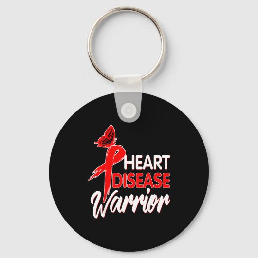 Heart Warrior Shirts Ribbon Red Heart Disease Awar Schlüsselanhänger (Vorderseite)