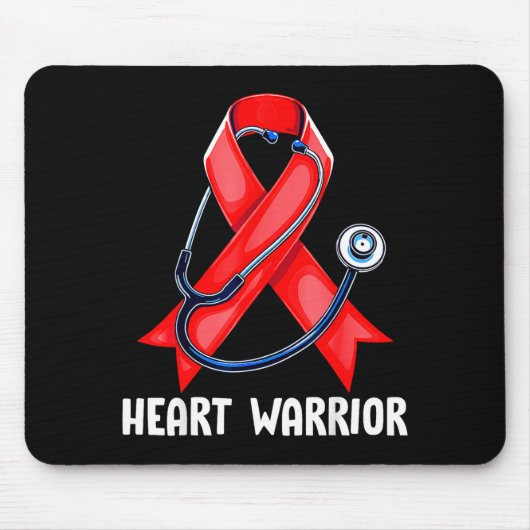 Heart Warrior Stethoscope Red Nurse Heart Disease Mousepad (Vorne)