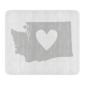 Heart Washington Staat Silhouette Schneidebrett (Vorderseite)