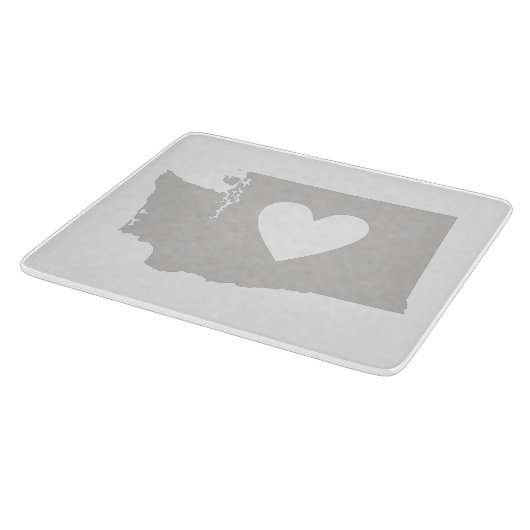 Heart Washington Staat Silhouette Schneidebrett (Ecke)