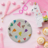 Heart Watercolor Paper Plates Pappteller (Party)