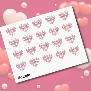 Heart Watercolor XOXO Valentinstag Aufkleber