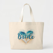 Heart Wave Beach Bride Jumbo Stoffbeutel (Vorne)