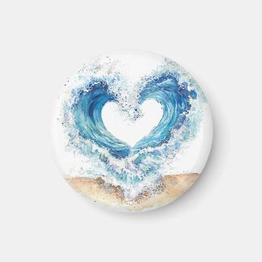 Heart Wave Stickers | Ocean Love Sticker Sheet Magnet (Vorne)