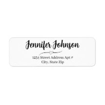 Heart Wedding Bold Script Return Address Label