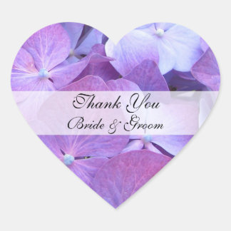 Heart Wedding Danke Sticker - Hydrangea