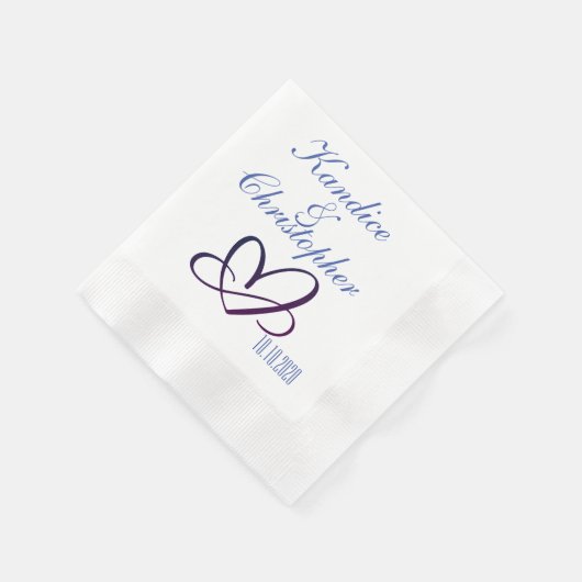 Heart Wedding Napkin Serviette (Ecke)