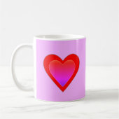 Heart Wedding Red Pink Lila Valentinstag Kaffeetasse (Links)