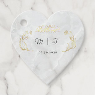 Heart Wedding Sticker Bismillah Gold Design Geschenkanhänger