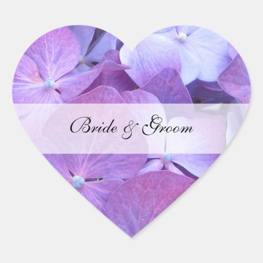 Heart Wedding Sticker - Hydrangea (Vorderseite)