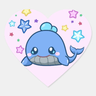 Heart Whale Aufkleber