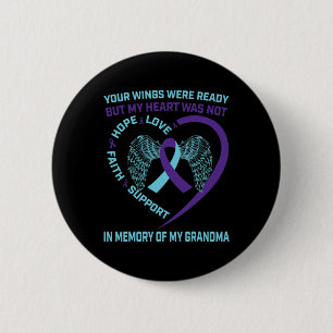 Heart Wings Ribbon Hope Suicide Awareness Preventi Button