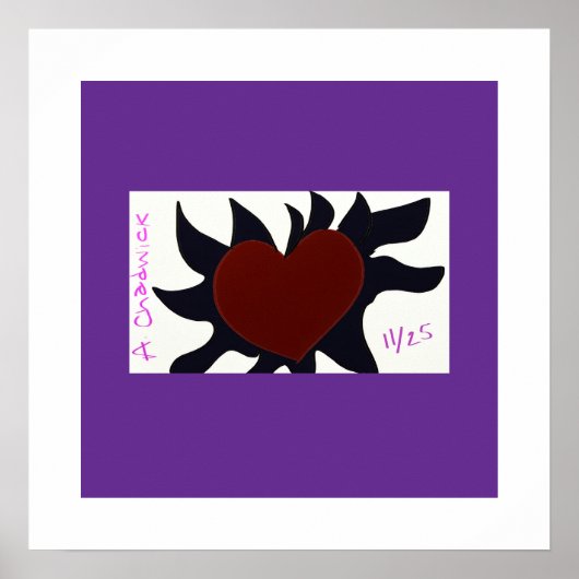 Heart with Black Flames Poster (Vorne)